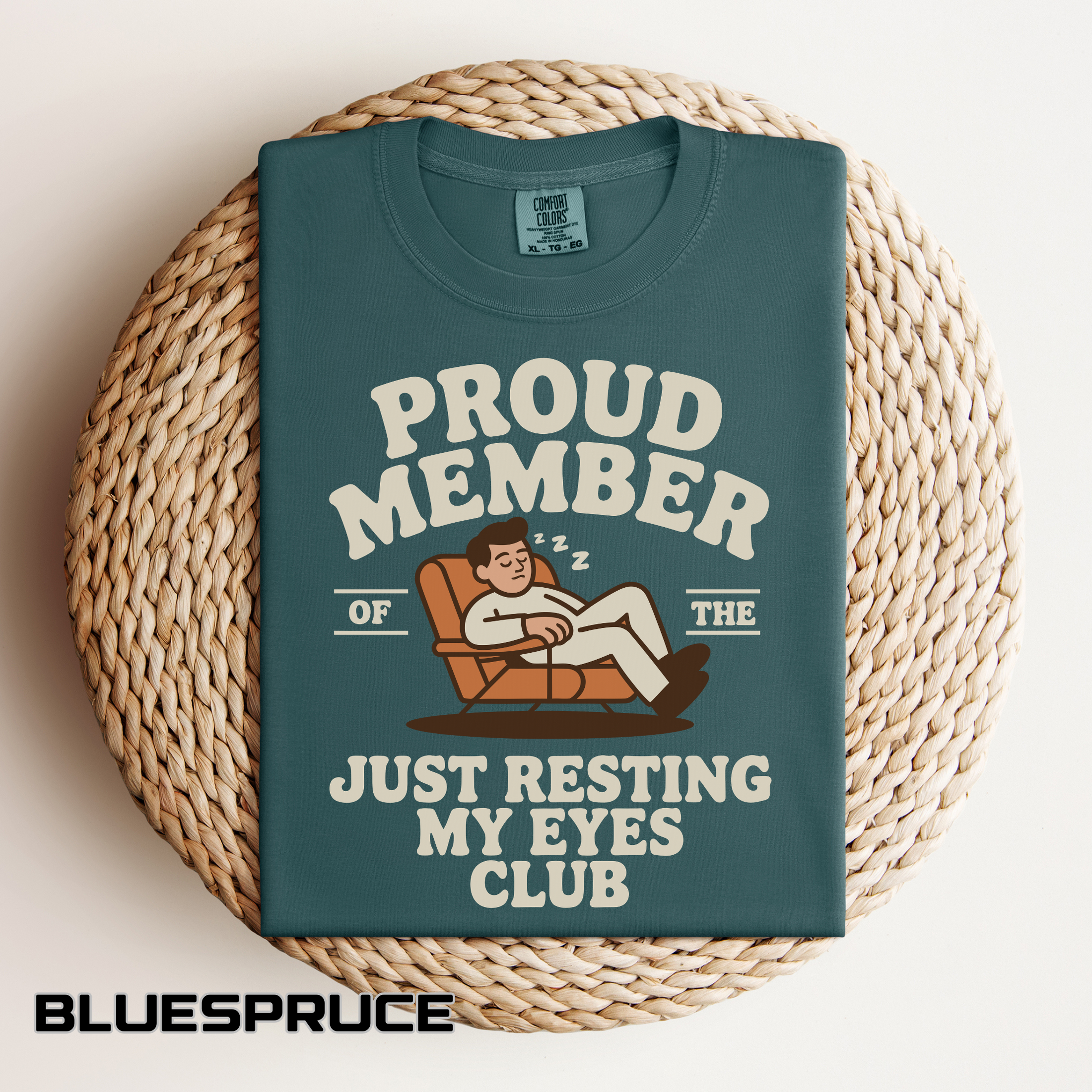 Funny Nap Lover Comfort Colors Shirt, Just Resting My Eyes Club Tee, Tired Adult Humor Shirt, Relaxation Graphic Tee Gif