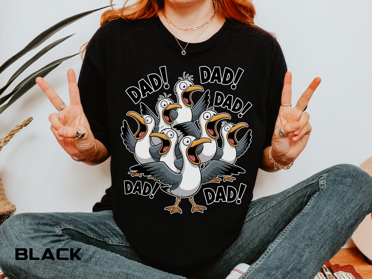Funny Dad Life Comfort Colors Shirt, Dad Dad Dad Seagull Tee, Fatherhood Humor Graphic Shirt, Father's Day Gift for Dad