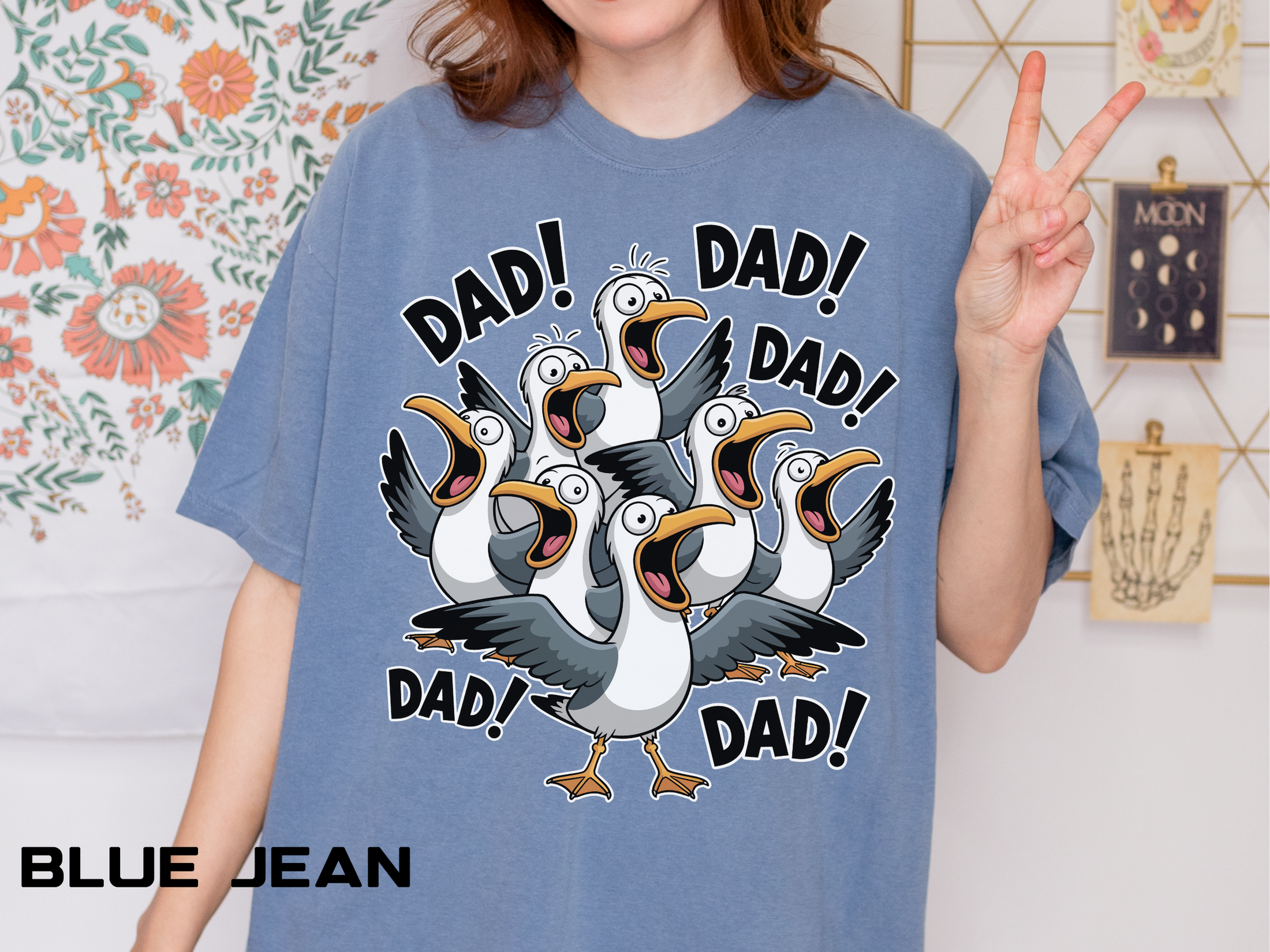 Funny Dad Life Comfort Colors Shirt, Dad Dad Dad Seagull Tee, Fatherhood Humor Graphic Shirt, Father's Day Gift for Dad