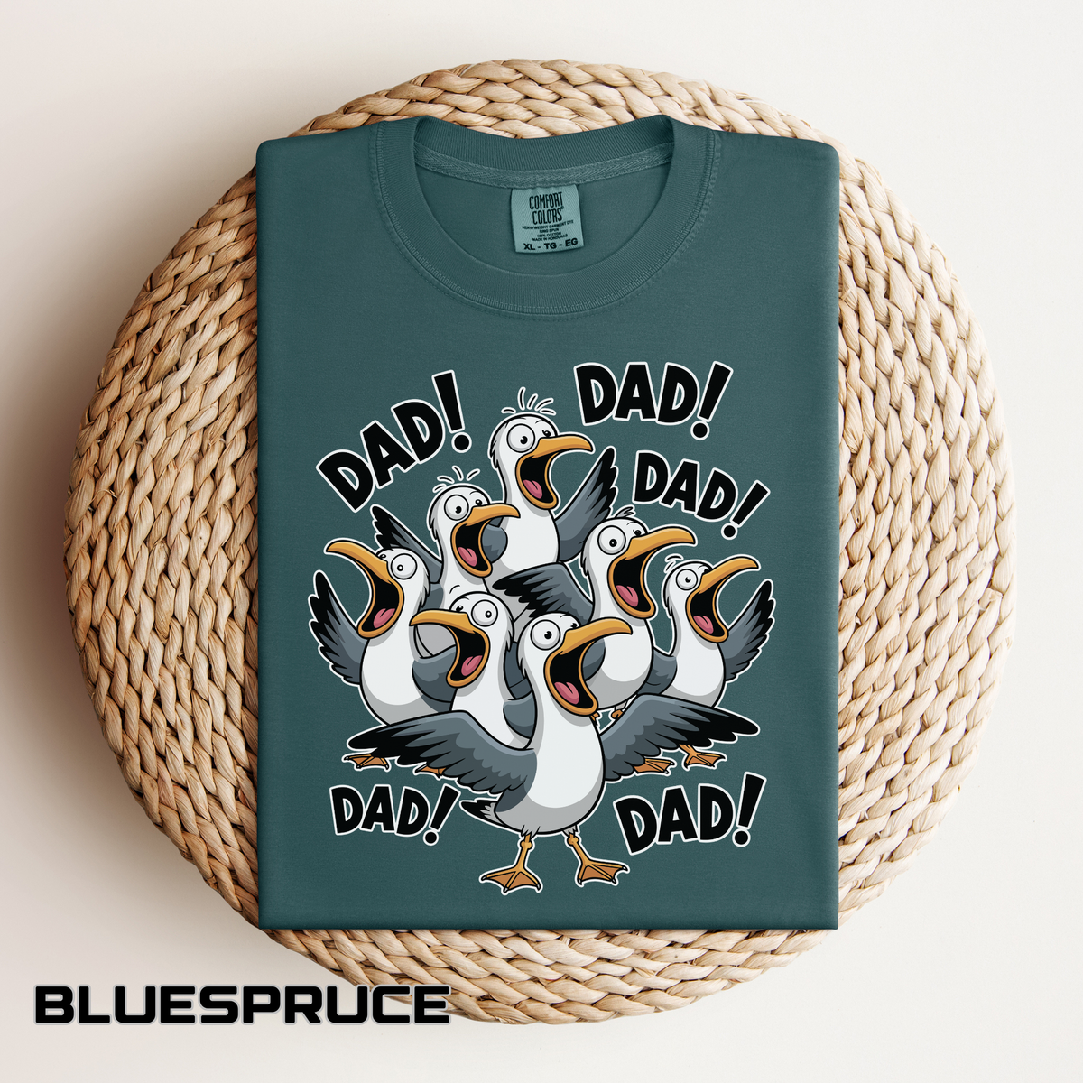 Funny Dad Life Comfort Colors Shirt, Dad Dad Dad Seagull Tee, Fatherhood Humor Graphic Shirt, Father's Day Gift for Dad