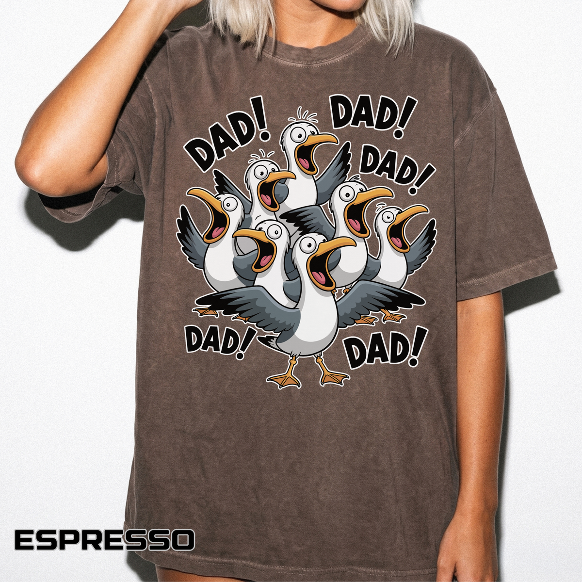 Funny Dad Life Comfort Colors Shirt, Dad Dad Dad Seagull Tee, Fatherhood Humor Graphic Shirt, Father's Day Gift for Dad