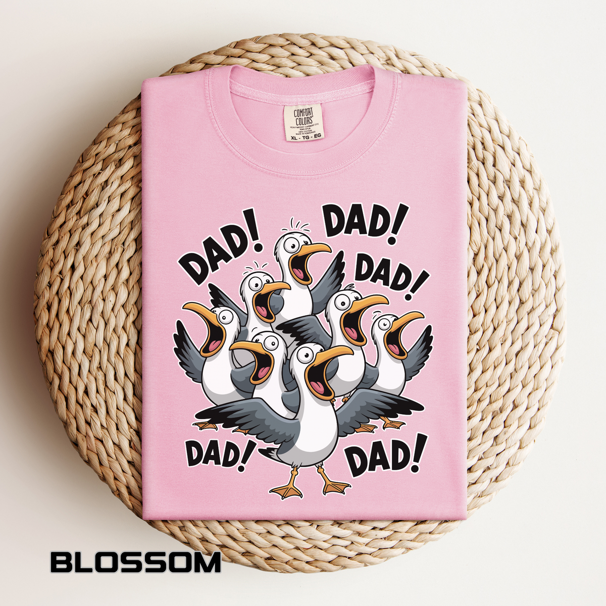 Funny Dad Life Comfort Colors Shirt, Dad Dad Dad Seagull Tee, Fatherhood Humor Graphic Shirt, Father's Day Gift for Dad
