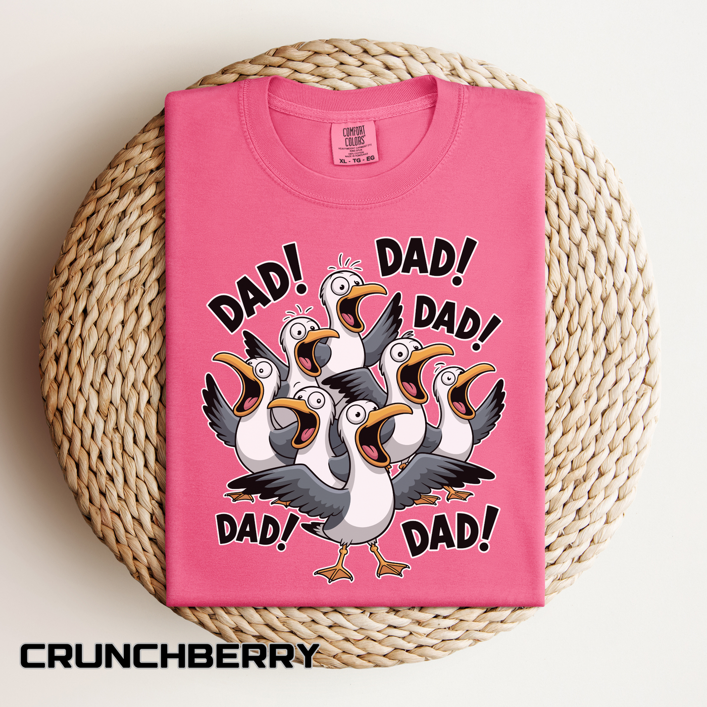 Funny Dad Life Comfort Colors Shirt, Dad Dad Dad Seagull Tee, Fatherhood Humor Graphic Shirt, Father's Day Gift for Dad
