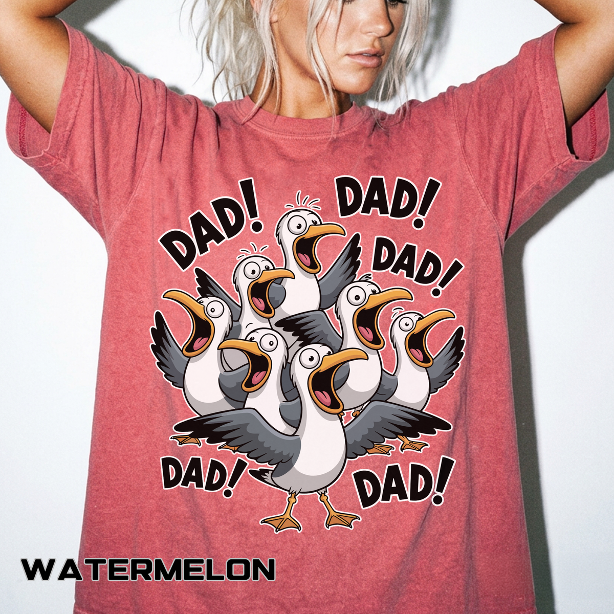 Funny Dad Life Comfort Colors Shirt, Dad Dad Dad Seagull Tee, Fatherhood Humor Graphic Shirt, Father's Day Gift for Dad