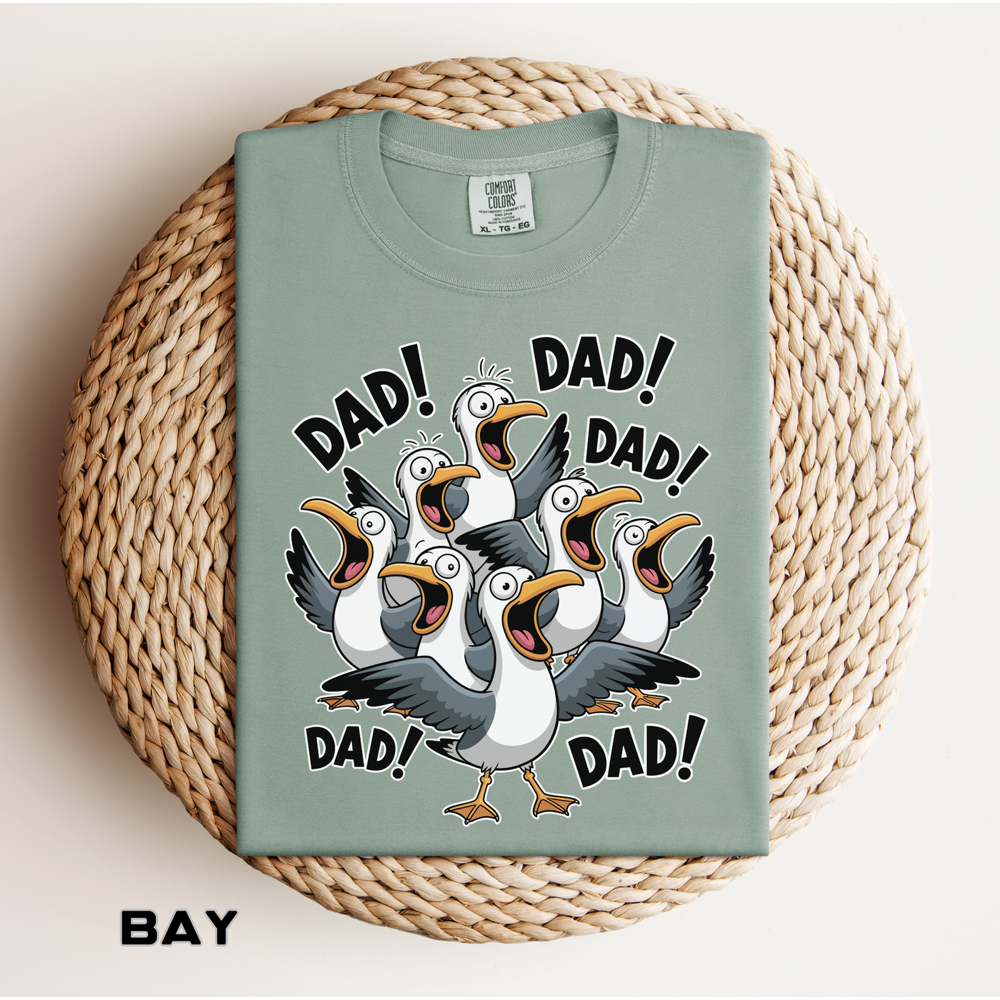 Funny Dad Life Comfort Colors Shirt, Dad Dad Dad Seagull Tee, Fatherhood Humor Graphic Shirt, Father's Day Gift for Dad
