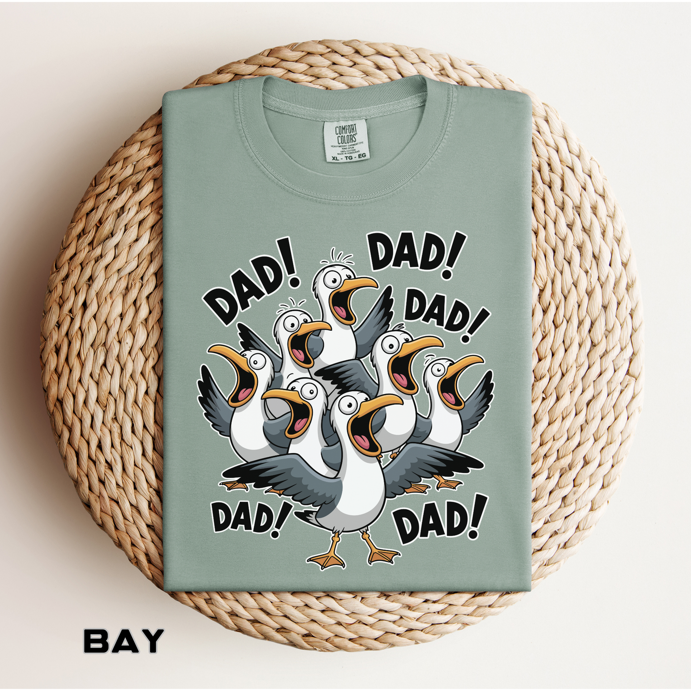 Funny Dad Life Comfort Colors Shirt, Dad Dad Dad Seagull Tee, Fatherhood Humor Graphic Shirt, Father's Day Gift for Dad