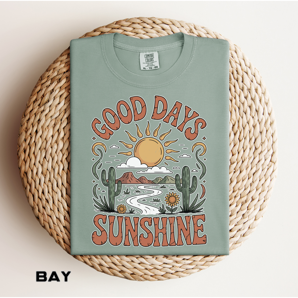Positive Sunshine Comfort Colors Shirt, Good Days Sunshine Graphic Tee, Retro Desert Nature Shirt, Boho Summer Aesthetic Tee