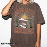 Positive Sunshine Comfort Colors Shirt, Good Days Sunshine Graphic Tee, Retro Desert Nature Shirt, Boho Summer Aesthetic Tee