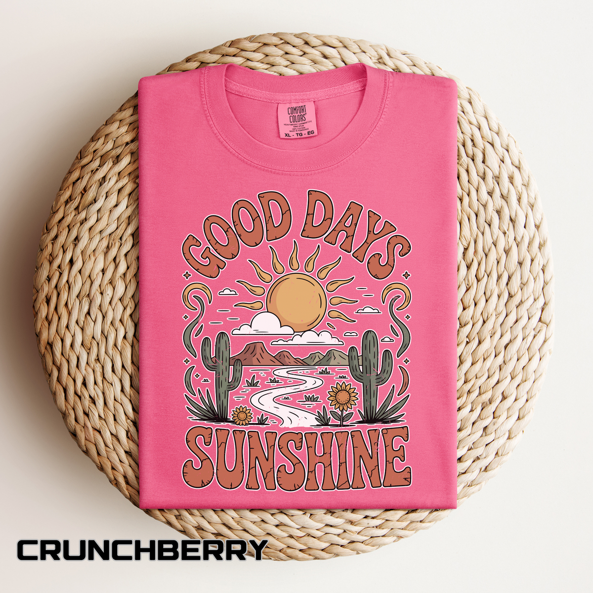 Positive Sunshine Comfort Colors Shirt, Good Days Sunshine Graphic Tee, Retro Desert Nature Shirt, Boho Summer Aesthetic Tee