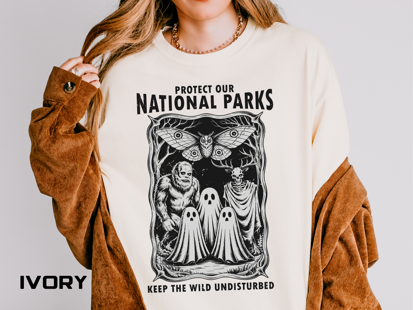 National Parks Gothic Comfort Colors Shirt, Protect Our National Parks Graphic Tee, Cryptid Nature Lover Shirt, Spooky Outdoor Apparel
