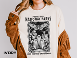 National Parks Gothic Comfort Colors Shirt, Protect Our National Parks Graphic Tee, Cryptid Nature Lover Shirt, Spooky Outdoor Apparel