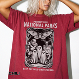 National Parks Gothic Comfort Colors Shirt, Protect Our National Parks Graphic Tee, Cryptid Nature Lover Shirt, Spooky Outdoor Apparel