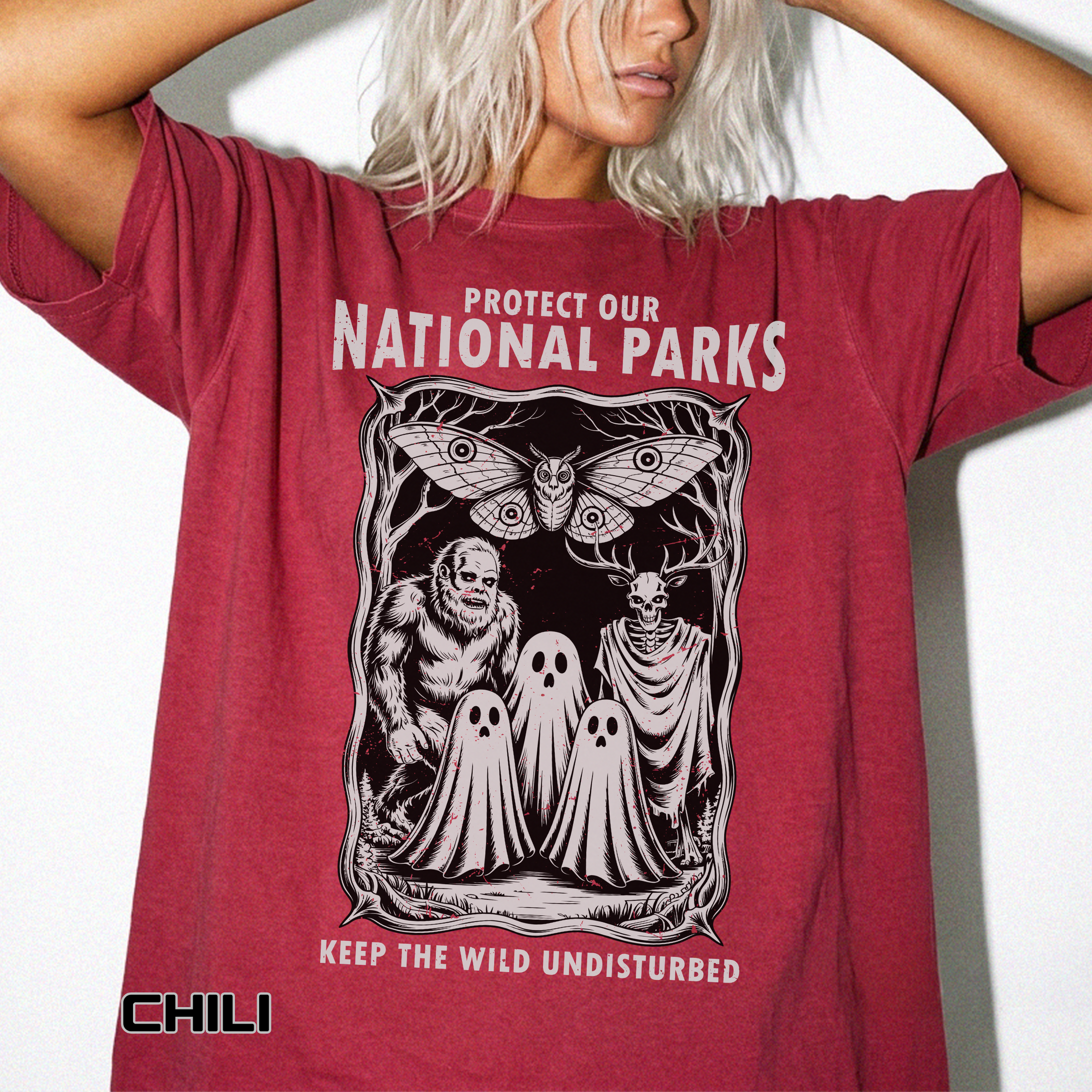 National Parks Gothic Comfort Colors Shirt, Protect Our National Parks Graphic Tee, Cryptid Nature Lover Shirt, Spooky Outdoor Apparel