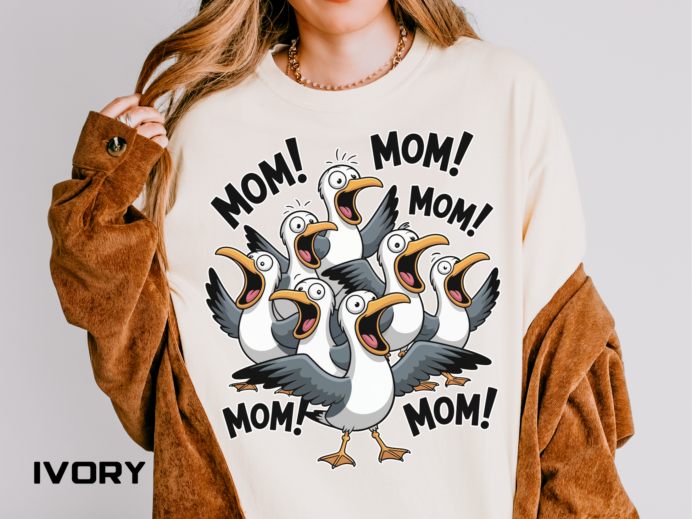 Funny Mom Life Comfort Colors Shirt, Mom Mom Mom Seagull Graphic Tee, Motherhood Humor Shirt, Mother's Day Gift for Moms
