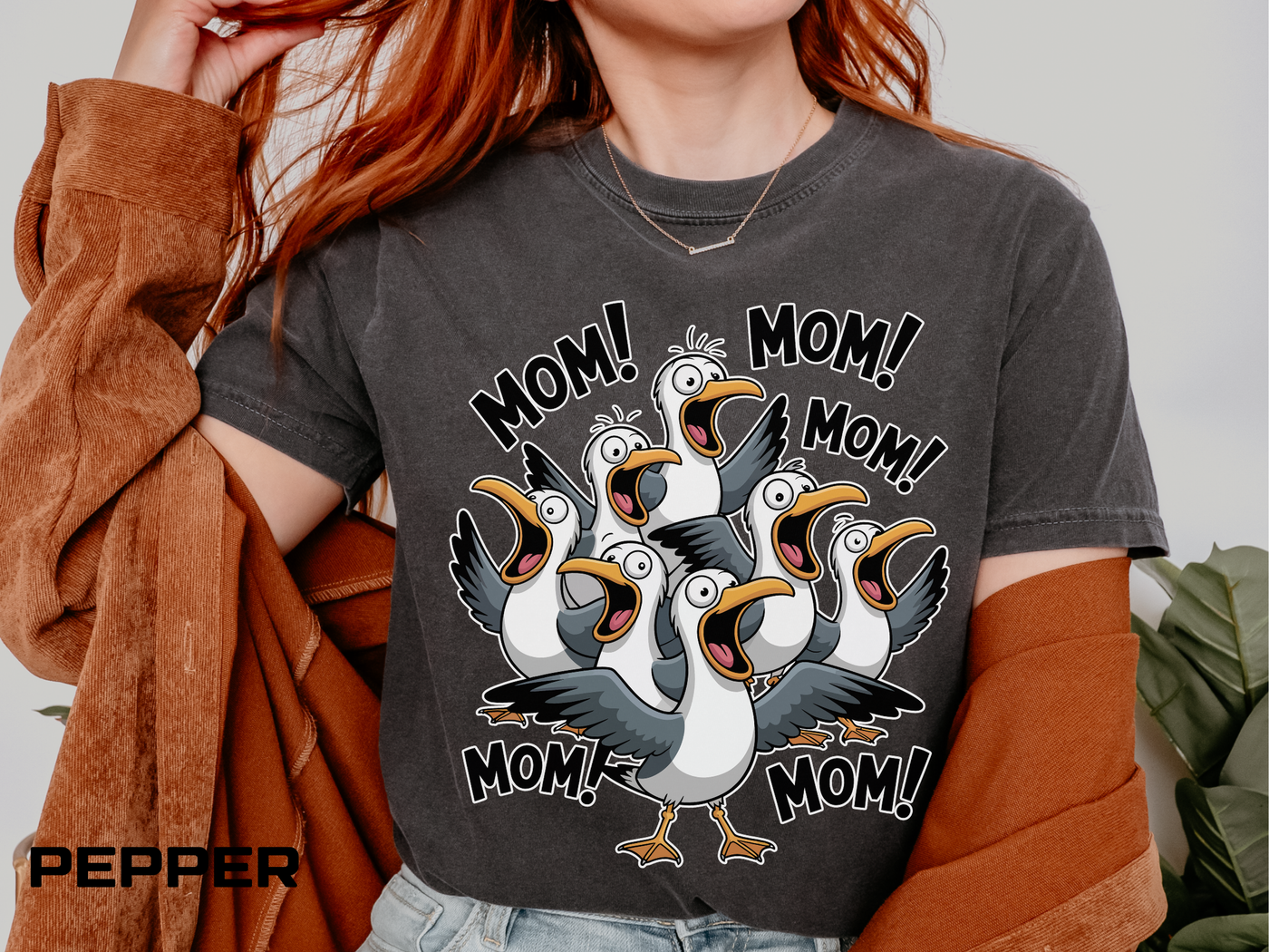 Funny Mom Life Comfort Colors Shirt, Mom Mom Mom Seagull Graphic Tee, Motherhood Humor Shirt, Mother's Day Gift for Moms