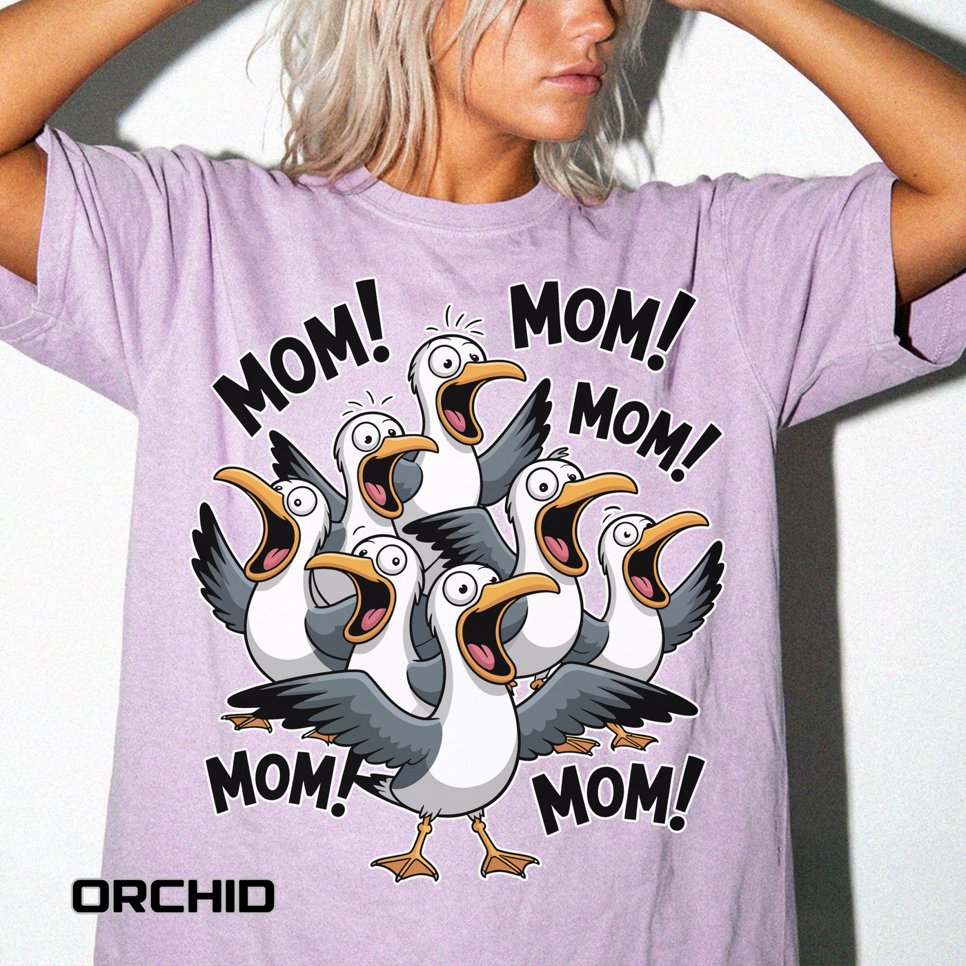 Funny Mom Life Comfort Colors Shirt, Mom Mom Mom Seagull Graphic Tee, Motherhood Humor Shirt, Mother's Day Gift for Moms
