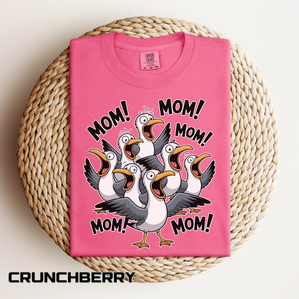 Funny Mom Life Comfort Colors Shirt, Mom Mom Mom Seagull Graphic Tee, Motherhood Humor Shirt, Mother's Day Gift for Moms