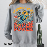 Teacher Superpower Comfort Colors Sweatshirt, Learning Is My Superpower Sweatshirt, Teacher Appreciation Gift, Back To School Crewneck