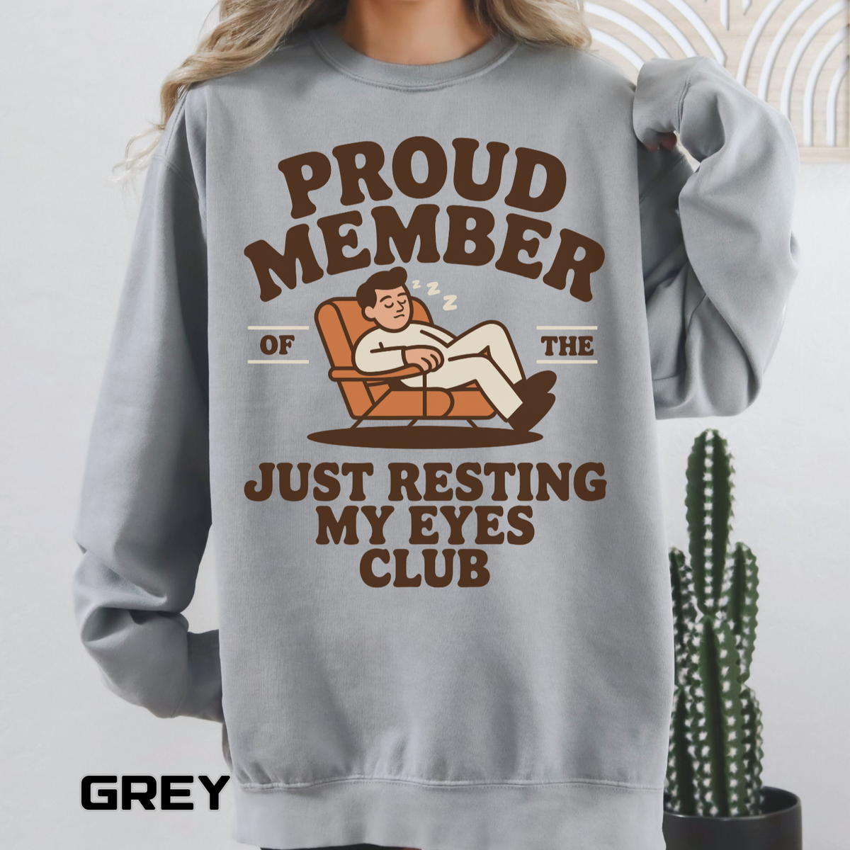 Funny Just Resting My Eyes Club Comfort Colors Sweatshirt, Tired Parent Crewneck, Sleep Lover Gift, Introvert Humor Pullover