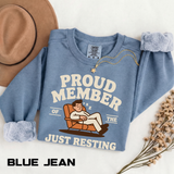 Funny Just Resting My Eyes Club Comfort Colors Sweatshirt, Tired Parent Crewneck, Sleep Lover Gift, Introvert Humor Pullover