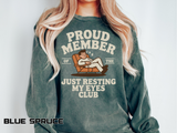 Funny Just Resting My Eyes Club Comfort Colors Sweatshirt, Tired Parent Crewneck, Sleep Lover Gift, Introvert Humor Pullover