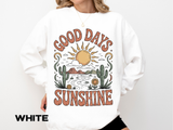 Good Days Sunshine Comfort Colors Sweatshirt, Retro Desert Landscape Crewneck, Positive Vibes Western Aesthetic Gift