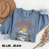 Good Days Sunshine Comfort Colors Sweatshirt, Retro Desert Landscape Crewneck, Positive Vibes Western Aesthetic Gift