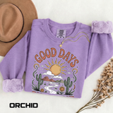 Good Days Sunshine Comfort Colors Sweatshirt, Retro Desert Landscape Crewneck, Positive Vibes Western Aesthetic Gift