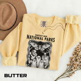 Protect Our National Parks Comfort Colors Sweatshirt, Gothic Nature Lover Crewneck, Cryptid Halloween Outdoor Adventure Gift
