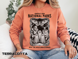 Protect Our National Parks Comfort Colors Sweatshirt, Gothic Nature Lover Crewneck, Cryptid Halloween Outdoor Adventure Gift