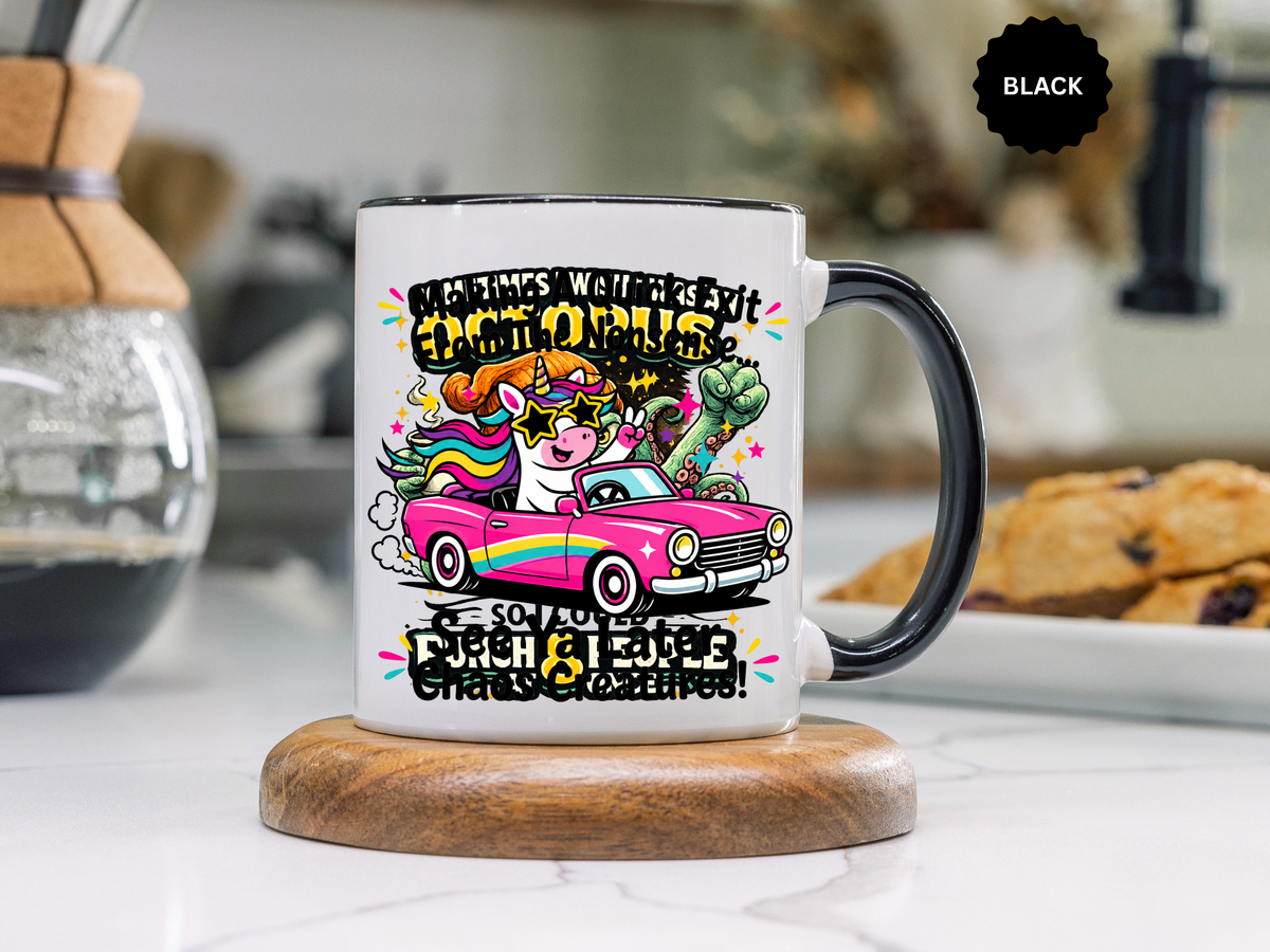 Funny Unicorn Coffee Mug, Making My Quiet Exit From The Nonsense Mug, Sarcastic Unicorn Gift, Chaos Creature Coffee Cup, Funny Coworker Mug