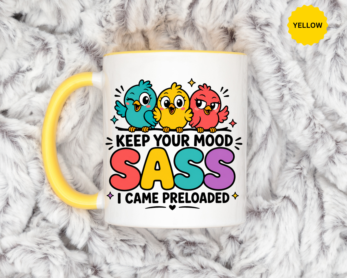 Funny Sassy Bird Coffee Mug, Keep Your Mood Sass Preloaded Mug, Cute Bird Lover Gift, Sarcastic Coffee Cup, Funny Best Friend Mug