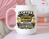 Coffee First Mimosa Later Mug, Funny Brunch Coffee Mug, Mimosa Lover Gift, Weekend Coffee Cup, Funny Drinking Humor Mug