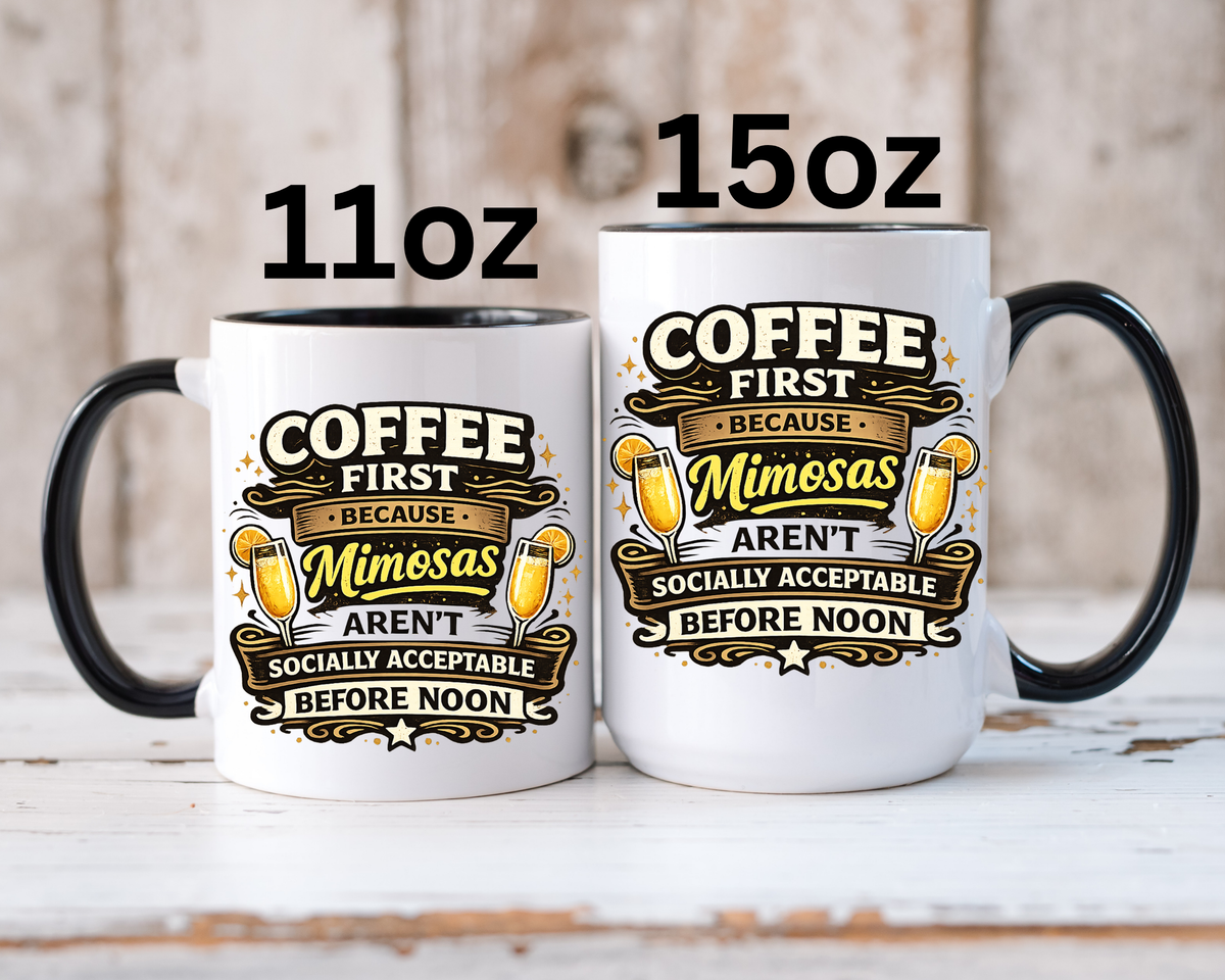 Coffee First Mimosa Later Mug, Funny Brunch Coffee Mug, Mimosa Lover Gift, Weekend Coffee Cup, Funny Drinking Humor Mug