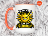 Funny Ray of Sunshine Mug, Sarcastic Sunshine Coffee Cup, Grumpy Personality Gift, Funny Coworker Mug, Humor Coffee Lover Gift