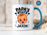 Personalized Papa's Little Boy Mug, Custom Baby Name Mug for Dad, New Father Gift, Papa Coffee Mug, Father's Day Gift from Son
