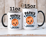 Personalized Papa's Little Boy Mug, Custom Baby Name Mug for Dad, New Father Gift, Papa Coffee Mug, Father's Day Gift from Son