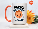 Personalized Papa's Little Boy Mug, Custom Baby Name Mug for Dad, New Father Gift, Papa Coffee Mug, Father's Day Gift from Son
