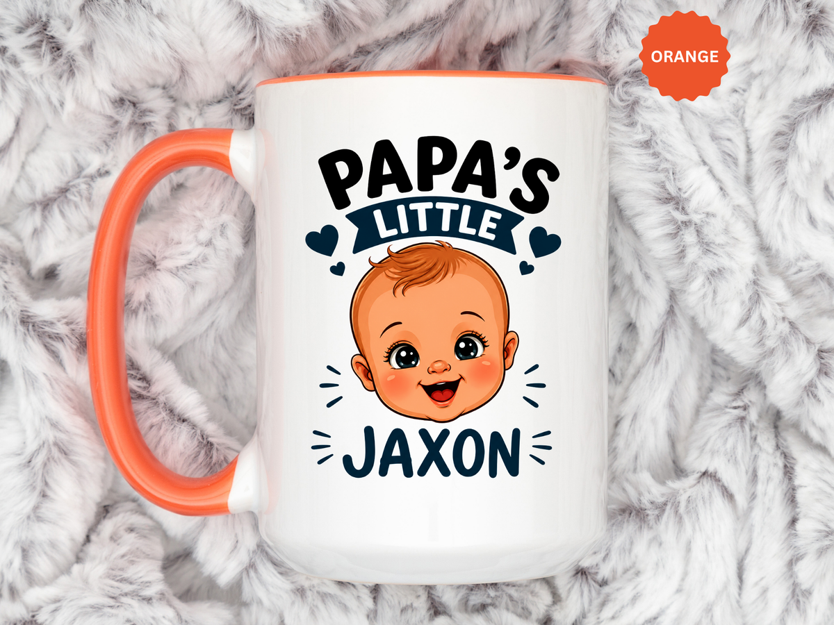 Personalized Papa's Little Boy Mug, Custom Baby Name Mug for Dad, New Father Gift, Papa Coffee Mug, Father's Day Gift from Son