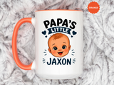 Personalized Papa's Little Boy Mug, Custom Baby Name Mug for Dad, New Father Gift, Papa Coffee Mug, Father's Day Gift from Son