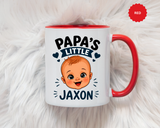 Personalized Papa's Little Boy Mug, Custom Baby Name Mug for Dad, New Father Gift, Papa Coffee Mug, Father's Day Gift from Son