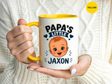 Personalized Papa's Little Boy Mug, Custom Baby Name Mug for Dad, New Father Gift, Papa Coffee Mug, Father's Day Gift from Son
