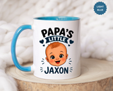 Personalized Papa's Little Boy Mug, Custom Baby Name Mug for Dad, New Father Gift, Papa Coffee Mug, Father's Day Gift from Son