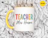 Personalized Teacher Name Mug, Custom Teacher Coffee Mug, Teacher Appreciation Gift, Back to School Gift, End of Year Teacher Cup