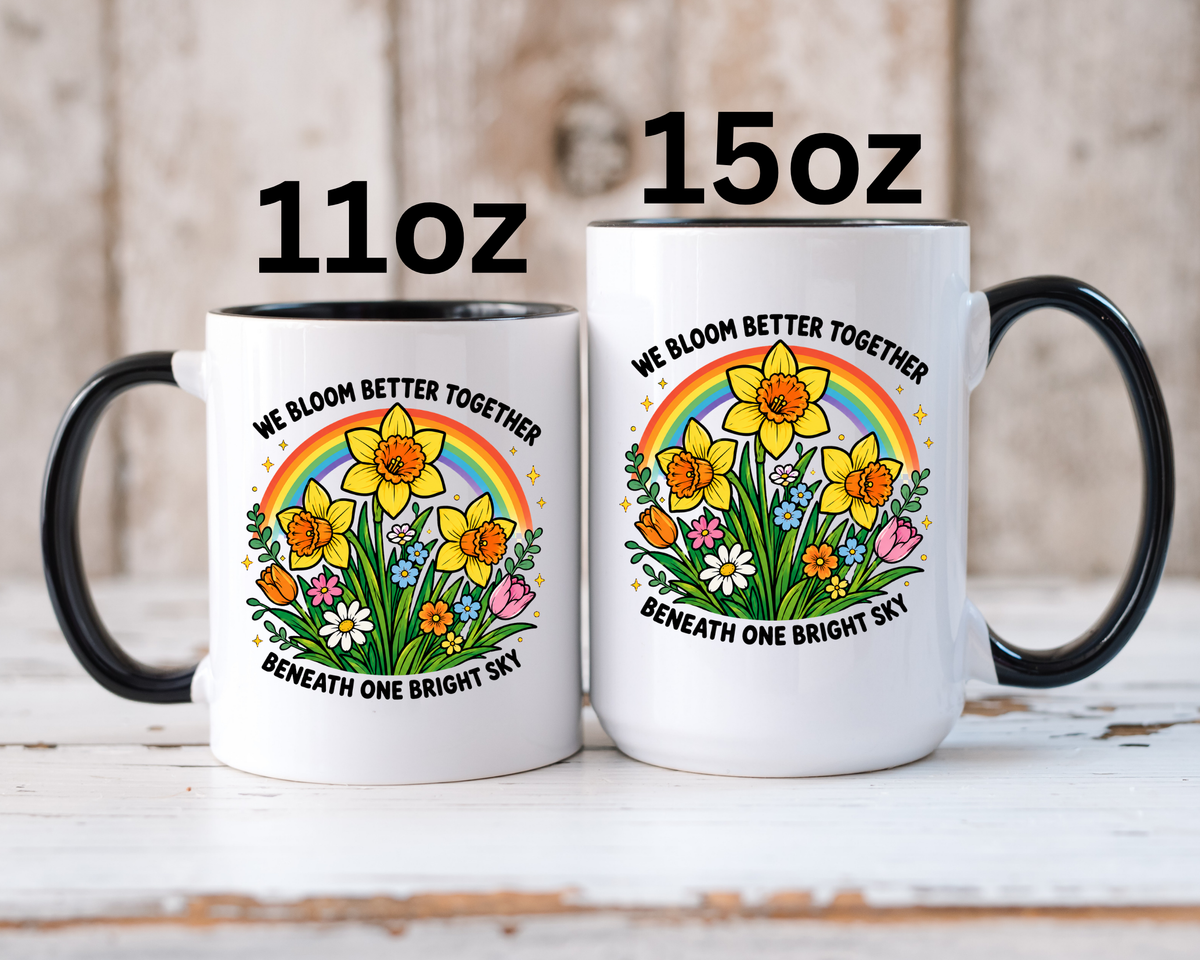 We Bloom Better Together Mug, Teacher Appreciation Gift, Inspirational Flower Coffee Mug, Classroom Teacher Gift, Thank You Teacher Cup