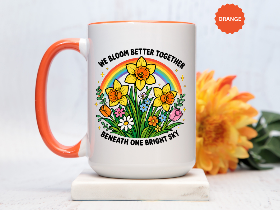 We Bloom Better Together Mug, Teacher Appreciation Gift, Inspirational Flower Coffee Mug, Classroom Teacher Gift, Thank You Teacher Cup