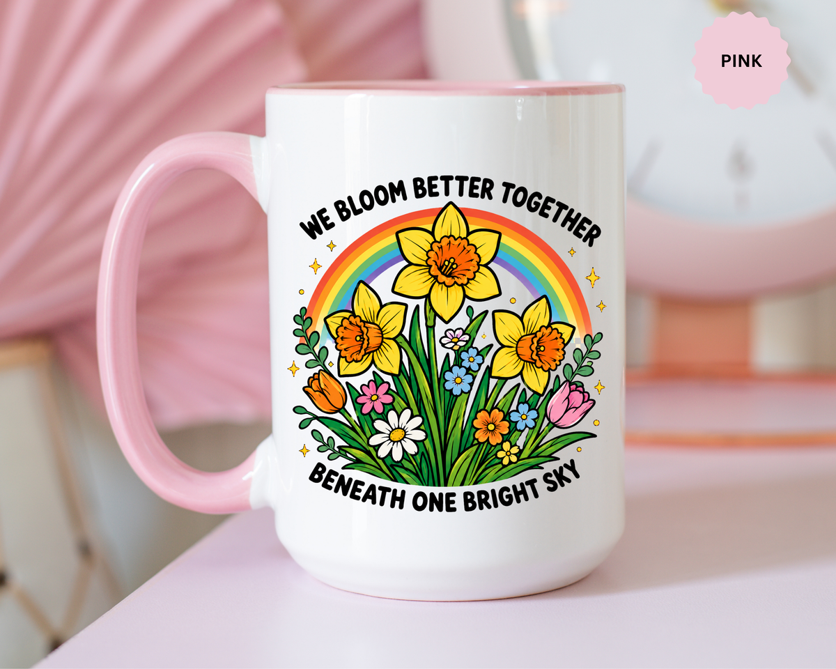 We Bloom Better Together Mug, Teacher Appreciation Gift, Inspirational Flower Coffee Mug, Classroom Teacher Gift, Thank You Teacher Cup