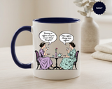 Funny Coffee Lovers Mug, Running on Caffeine and Pure Sarcasm Mug, Vintage Tea Party Coffee Cup, Best Friend Coffee Gift