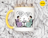Funny Coffee Lovers Mug, Running on Caffeine and Pure Sarcasm Mug, Vintage Tea Party Coffee Cup, Best Friend Coffee Gift