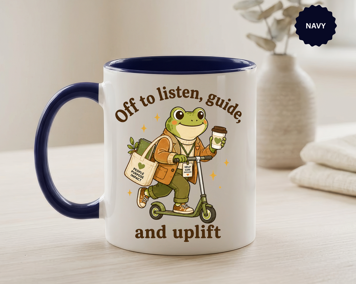 School Counselor Coffee Mug, Frog Counselor Gift, Mental Health Professional Mug, Therapist Gift, Counselor Appreciation Cup